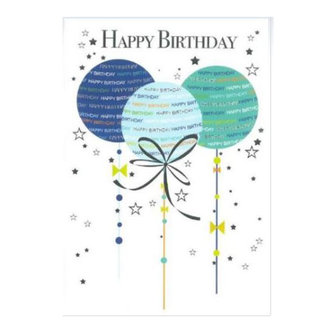Verjaardagskaartje - Happy Birthday ballonnen