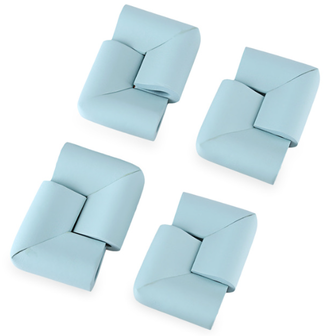 Hoekbeschermers glazen tafelblad Lichtblauw (4 stuks)