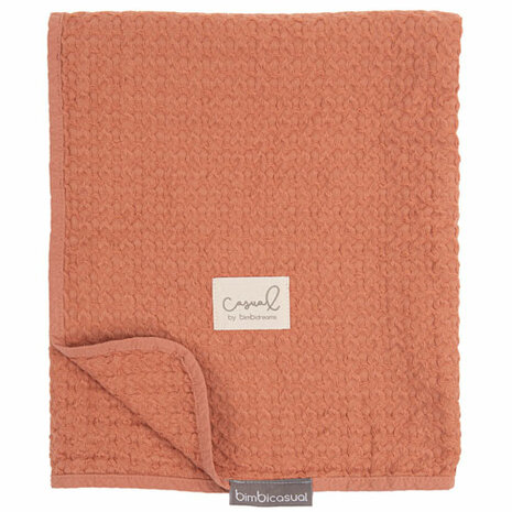 BimbiDreams Crochet Blanket - Stone Washed Orange 95x75 cm