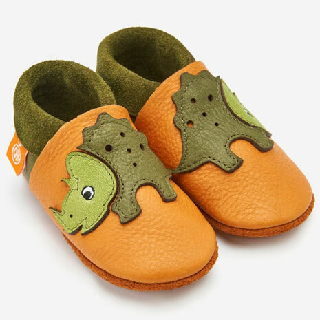 Orangenkinder Trixie de Triceratops Leer Babyslofjes